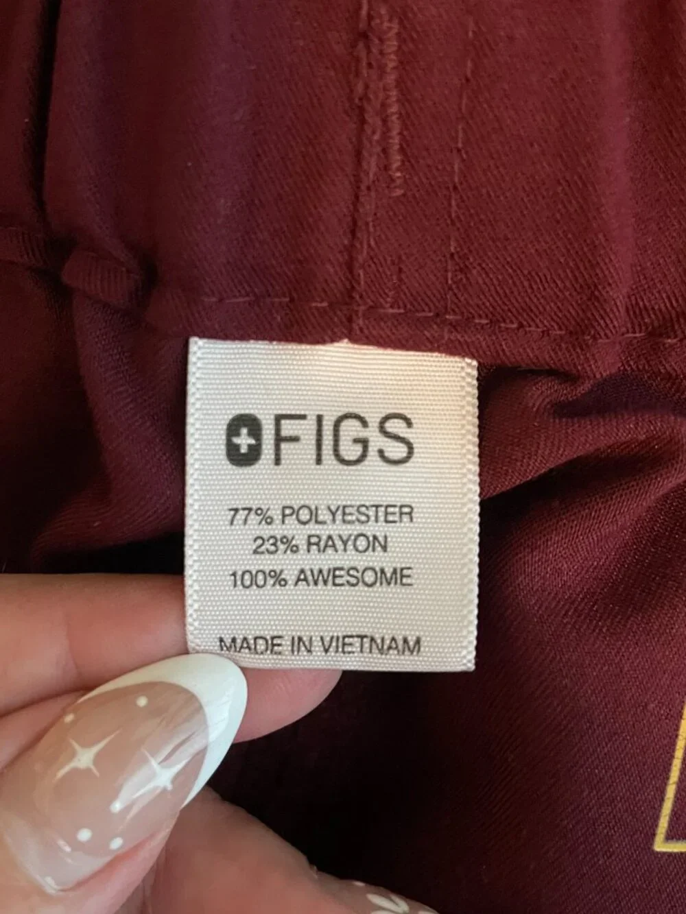 FIGS Men L Maroon Red Cairo Cargo Scrub Pants Drawstring Waist Technical Pockets